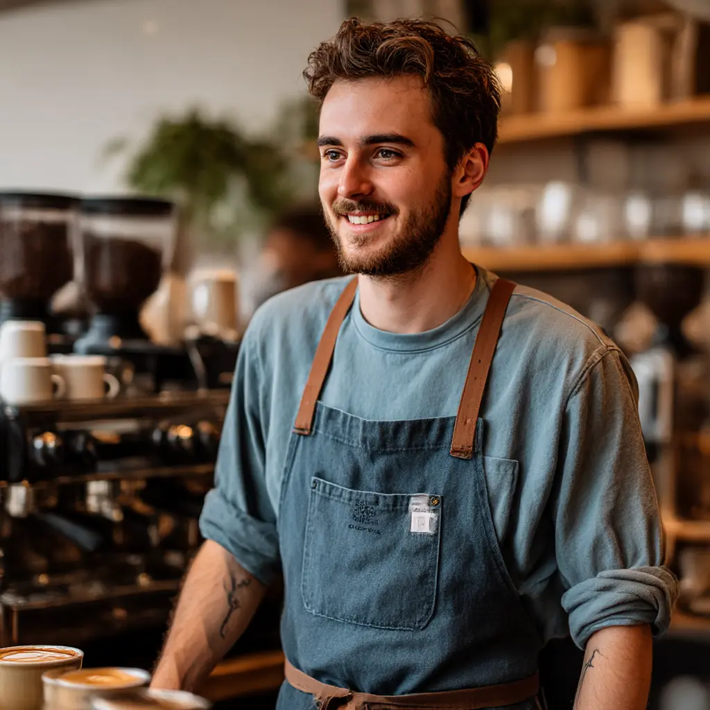 Professional barista preparing a craft espresso beverage